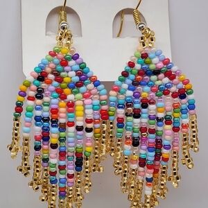 Colorful Beaded Dangle Earrings